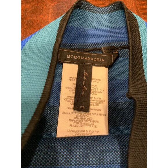 BCBG Max Azria Blue Striped "Imari" Mini Skirt, Size XS - Picture 4 of 5